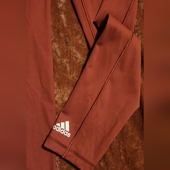 Adidas Red Wide Band XS Ankle Leggings - Picture 5 of 12